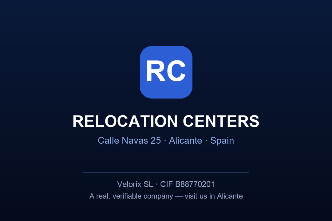 Relocation Centers office at Calle Navas 25, Alicante